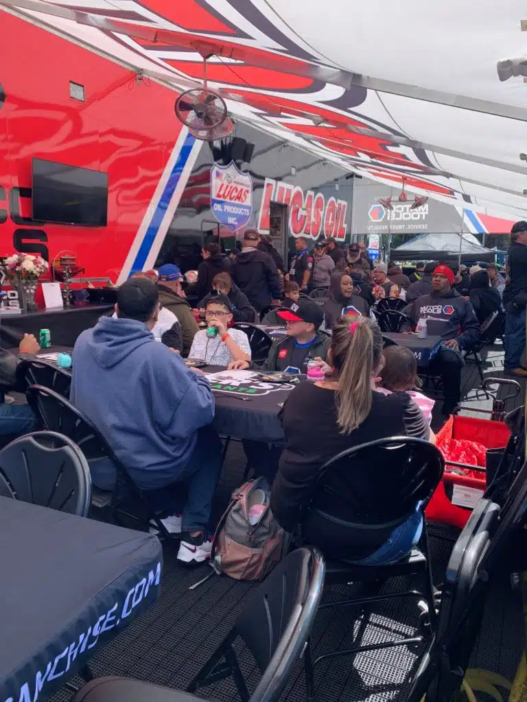 Chef-prepared meal service for AB Motorsports Pit Side guests