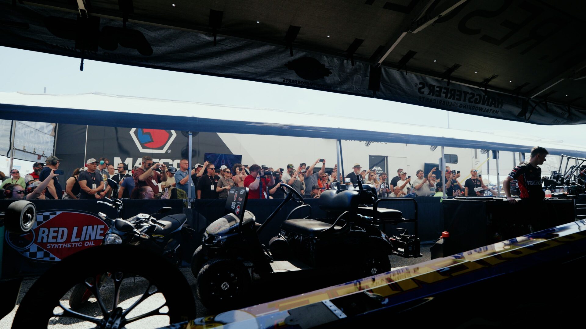 Guest enjoying AB Motorsports Pit Side Experience hospitality