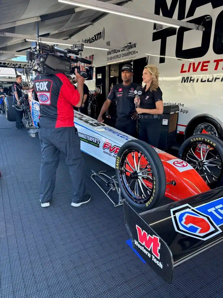 Guest enjoying AB Motorsports Pit Side Experience hospitality